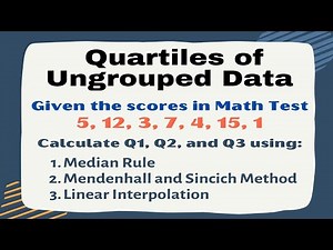 Quartiles of Ungrouped Data and Interquartile Range (Measures of Position or Quantiles