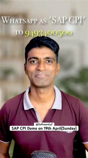 Enrol to SAP CPI Demo at https://pages.razorpay.com/SAPCPI #softwarelyf #sapcpi #sapcpitraining