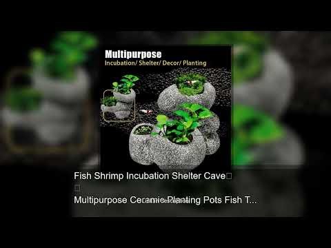 Fish Shrimp Incubation Shelter Cave Multipurpose Ceramic Planting Pots Fish Tank Aquarium Decor