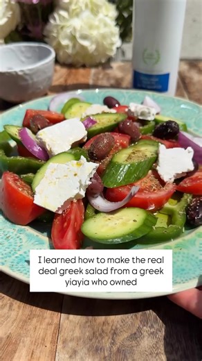 This Greek salad recipe is easy, authentic, fresh, and absolutely delicious! A handful of simple ingredients, extra virgin olive oil, oregano, and a splash of vinegar is all you need. | The Mediterranean Dish