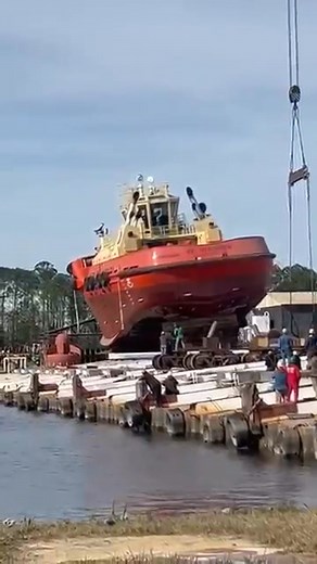 19K views · 168 reactions | Massive Tugboat Launch ⚓⚓ Sail Marine #offshore #sailing #sailboat #merchantnavy #marineworld #voyage #ocean #Navigation ⚓ | Sail Marine | Facebook