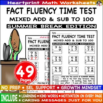 Math factfluency timed tests mixed add & sub to 100 Fluency - Summer Break Ed.