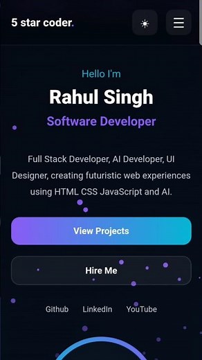 Portfolio Website |Responsive HTML,CSS & JS #website #shorts #css #html #js #webdevelopment