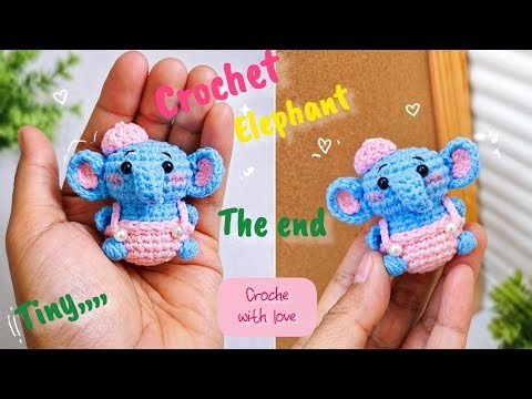 Cute Tiny Crochet Elephant 🐘💙 | Handmade Amigurumi Mini Doll Tutorial & Showcase