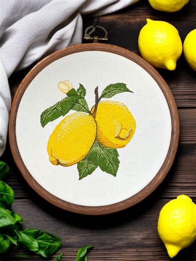 Fresh Lemons Finished Embroidery Wall Decor, Lemons Art,lemon Wall Decor, Lemons Decor - Etsy