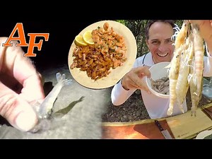 Lemon Butter Garlic Shrimp Catch Cook with Bare Hands EP.456