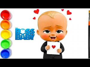 How to Draw Cute Boss Baby | Drawing Coloring Boss Baby For Kids Easy