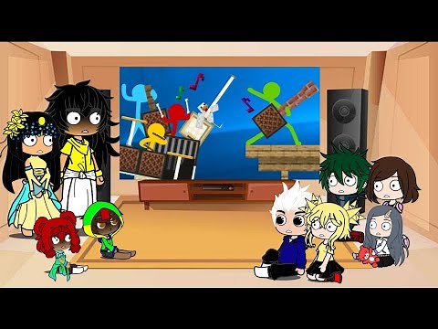 MHA & BRAWL STARS [note block battle AvM ep. 16] react to gacha