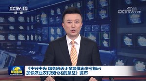 [视频]《中共中央 国务院关于全面推进乡村振兴加快农业农村现代化的意见》发布