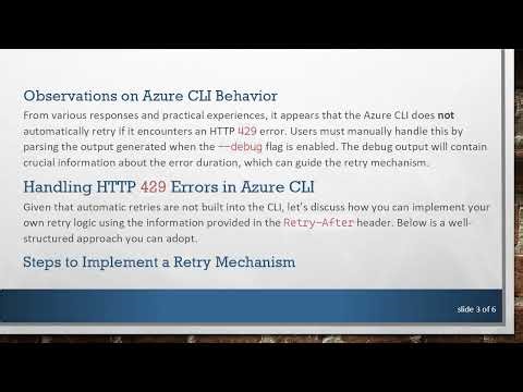 Can the Az CLI Command Automatically Retry on HTTP Error 429?