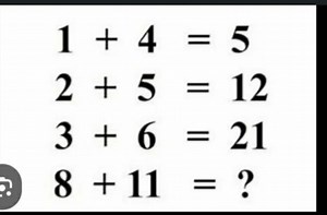 \begin{array} { l } 1   4 = 5 \\ 2   5 = 12 \\ 3   6 = 21 \\ 8 ... | Filo