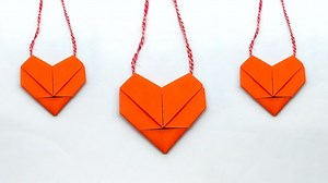 19 reactions | Heart pendant origami necklace - How to make a 3D origami heart locket In this video you will learn an amazing paper locket with heart shape #Diylocket #origamilocket #papernecklace | Entertaining Arts | Facebook