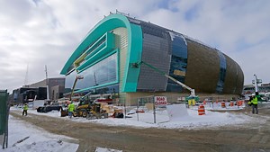 Milwaukee Bucks arena is 80% done - and that weird green color won't be visible for long