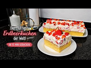 Bester Erdbeer-Schmand-Kuchen mit Fanta | Super fluffig & einfach vom Blech 🍓🍰