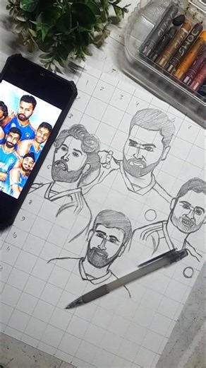 team India drawing🎉 #art #drawing #indiancricket #india #shorts #song #viral #trending #cricket