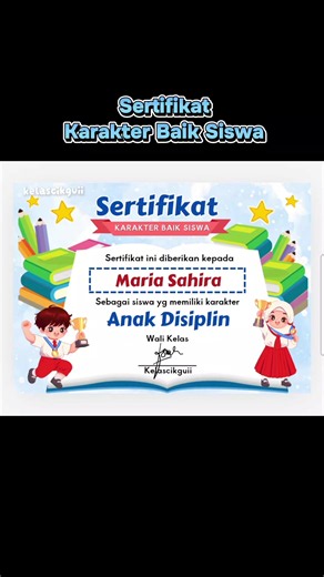 Sertifikat Karakter Baik Siswa — Contoh & Ide Apresiasi Kelas