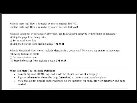 3.4 - Meta Tags, Frames, Frameset & Frame tags - WP