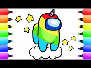 AMONG US RAINBOW Unicorn Skin Drawing Tutorial (How To Draw Cool Among Us Skins)