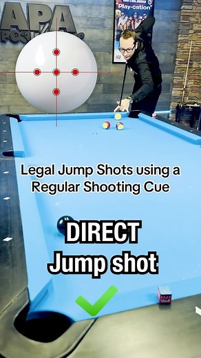 American Poolplayers (APA) | Legal jump shots using your regular shooting cue in APA Leagues 🎱 Remember, jump cues are only allowed in Masters Leagues and USAM.... | Instagram