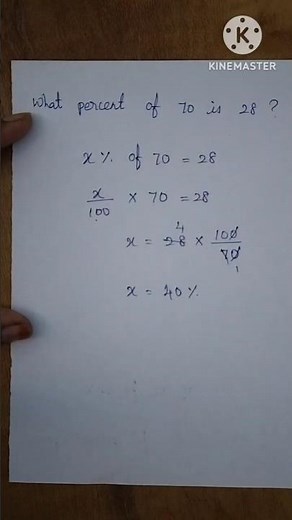 What percent of 70 is 28? / Percentage / Maths