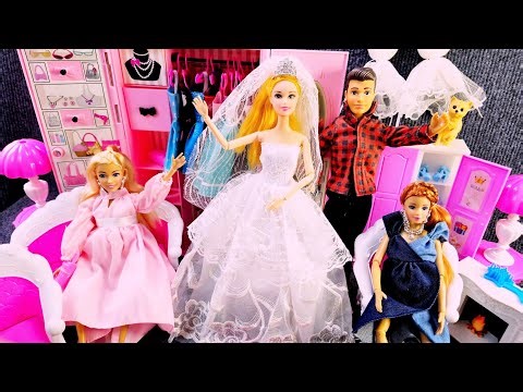 12 Minutes Satisfying Unboxing Barbie Wedding Set Bride, Groom, Princess and Family