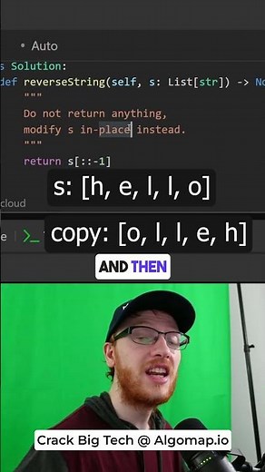 How to get Constant Space Algorithms in Coding Interviews - Reverse String - Leetcode 344