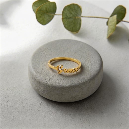 Personalized Name Ring, Custom Script Name Ring, 925 Sterling Silver Dainty Name Ring Gift for Her - Etsy Canada