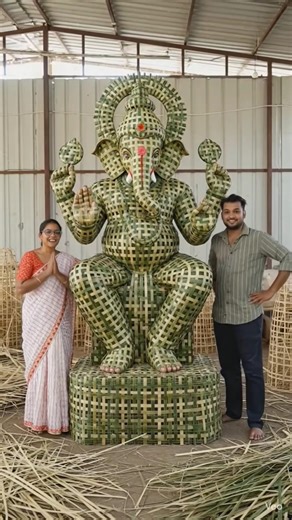 Ganesh ji idol making from bamboo 🙏🙏 #ganesh#ganpati #ytshorts#shortvideo#bhajan #bhakti #ytbhajan