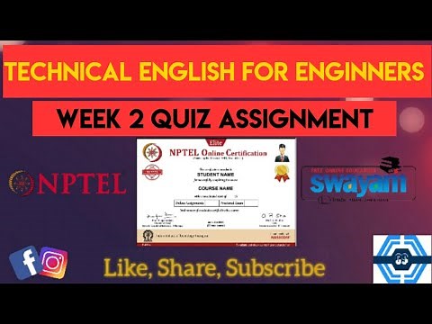 Technical English for Enginners - NPTEL || WEEK 2 ASSIGNMENT SOLUTION || NPTEL 2023