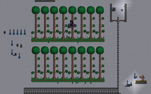 泰拉瑞亚Terraria 半自动树场制作（引用自up主：时间下的星空）
