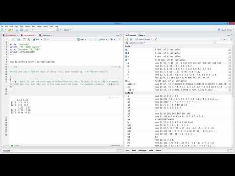 How to Perform Matrix Multiplication in R. [HD]