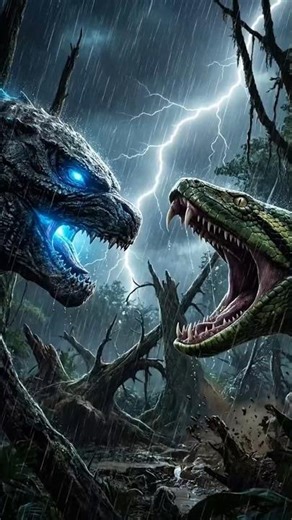 GODZILLA vs GIANT ANACONDA ⚡ Epic Jungle Battle 🔥#godzilla #anaconda #amazon #jungle #battle #short