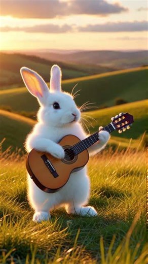 Cute Bunny Playing Guitar 🐰🎸 | #Shorts #CuteAnimals