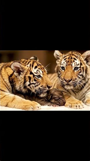Unbelievable! Tiger Cubs Cuddle & Protect Tiny Puppy (아기 강아지 지키는 호랑이)