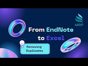 Removing duplicates in EndNote and exporting articles to Excel