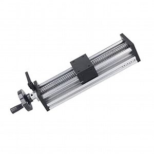 200mm Stroke Manual Linear Stage Actuator with Handwheel, High Load Capacity, Linear Rails Guides Aluminum Alloy Material, 1605 Ballscrew, M5 Mounting Hole for CNC Router