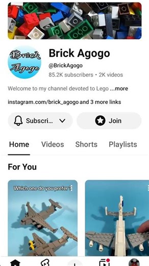 subscribe to @brickagogo i wath his tutorial the most for building mini lego aircrafts😄