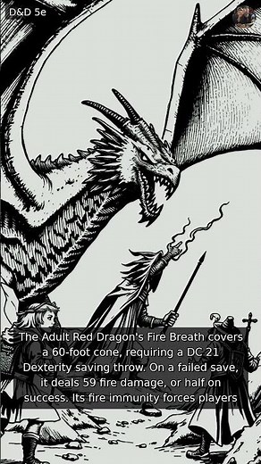 Adult Red Dragon's Fire Breath demands a DC 21 Dex save #dnd5e
