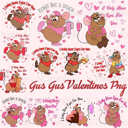 Coquette Love Valentine Cartoon Mouse Png, Valentine Movie Cartoon Png, Lookin Like A Snack PNG, Gus Gus Mouse, I Only Have Eyes for You Png - Etsy