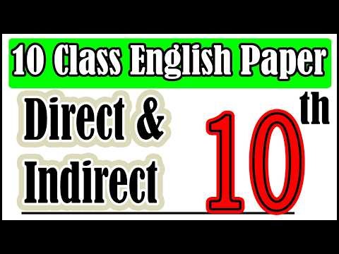 Class 10 English Direct Indirect Speech 2026 | 10th Class Direct Indirect English Paper 2026