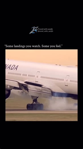 Travel with sanjib on Instagram: "“Air Canada butter landing. That sound hits different. Smooth touchdown, raw power — the Boeing 777 at its finest.” @boeing @aircanada • Aircraft: Boeing 777 (Air Canada) • Engines: GE90 — the world’s most powerful commercial turbofan • Moment: Ultra-smooth “butter” landing • Why it’s special: The 777’s massive wings + GE90 thrust = unmatched stability on touchdown 👉 Follow @travel_with_sanjib for daily aviation reels — jets, transports, military power, and the