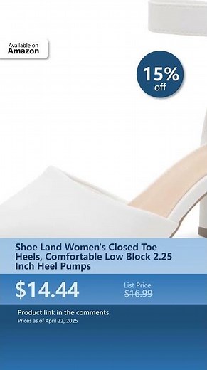 Shoe Land Women's Closed Toe Heels, Comfortable Low Block 2.25 Inch Heel Pumps