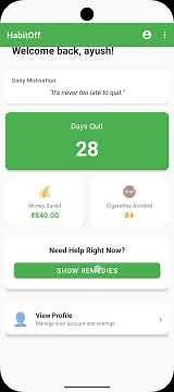 HabitOff – Android App to Help Users Quit Smoking (Java + SQLite)