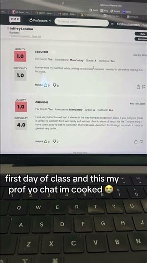 ratemyprof is a students #1 source | #fyp #students #reels #cooked