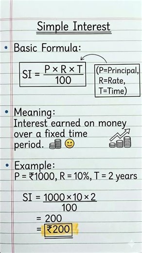 Simple Interest Formula Explained (With Example) #SimpleInterest #Maths #MathsTrick #mathsshorts