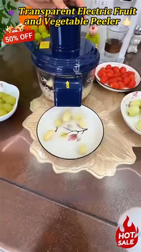 🔥 Say goodbye to sticky hands and time-consuming peeling! This Electric Automatic Grape Peeler lets you enjoy perfectly peeled fruit in just seconds. 🍇✨ ⚙️ One-Touch Operation — Peels grapes quickly & cleanly 🔋 Powerful Motor — Smooth and efficient peeling 🍏 Multi-Fruit Use — Works with grapes, cherry tomatoes & more 💧 Easy to Clean — Detachable parts for quick rinse 🏠 Compact & Portable — Perfect for home or kitchen use Enjoy sweet fruit effortlessly — no more messy hands! 🙌 👉 Get yours