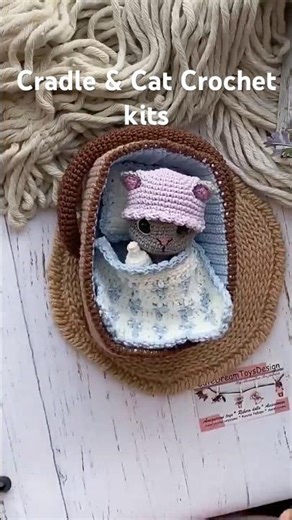 How to Crochet a Cat in a Cradle | Beginner Kit 🐱🧺