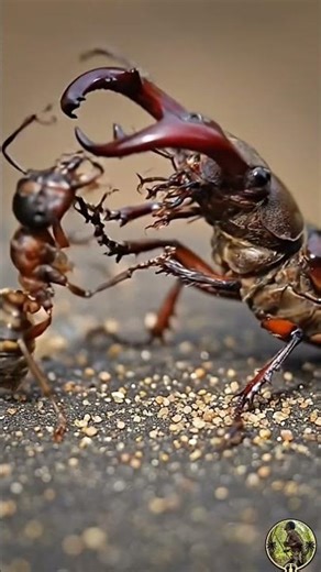 Ant vs Beetle – Tiny Battle You’ve Never Seen Before! #insectsrule #insectmacro #buglif #stickinsect