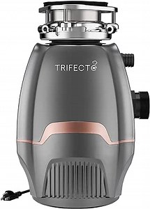 Trifecte 3/4 HP Garbage Disposals with Power Cord, Coutinuous Feed Food Waste Disposal with Sound Reduction (Silver Gray & Rose Gold)
