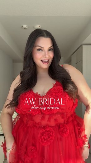 All the plus size/curve dresses and gowns you have been✨ Video: @diariesofacurvygirl Dress Name:AW Harmony Dress #plussize #plussizedresses #formaldress #awbridal #reddress | AW Bridal | Facebook
